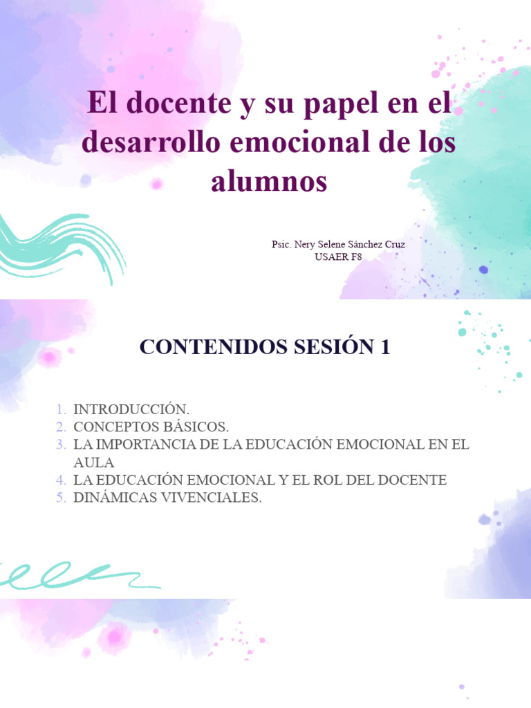 Rol del Docente en la Educación Emocional | PDF | Las emociones ...