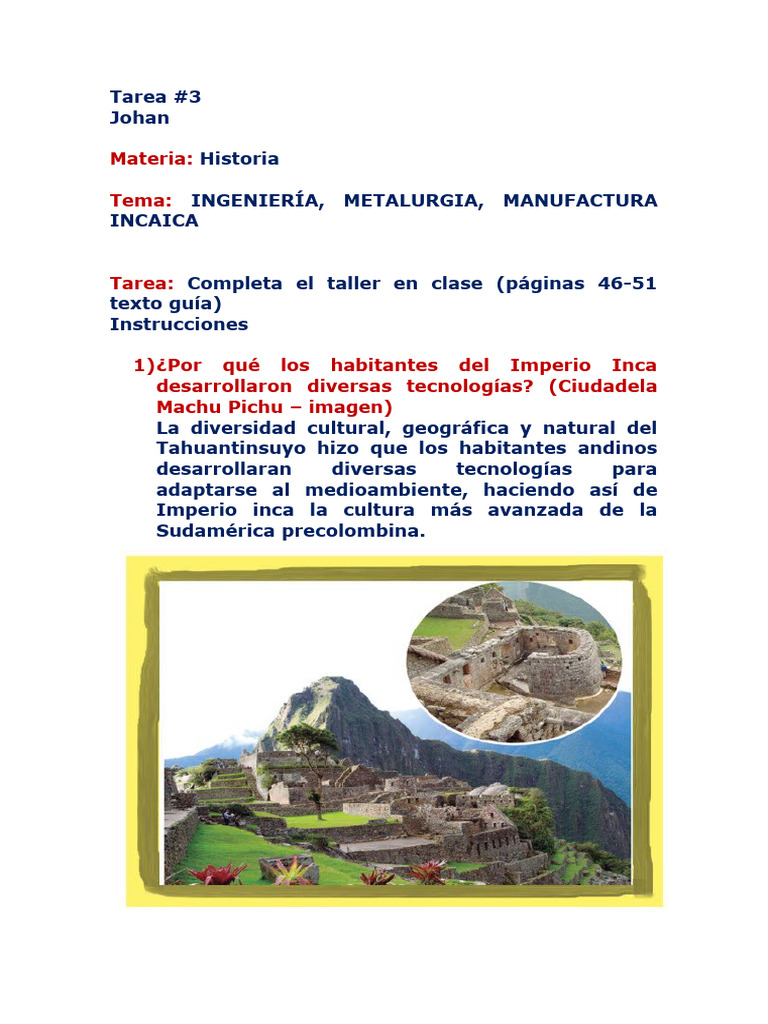 Ingeniería y Tecnología Incaica | PDF | Imperio Inca | Ciencias de la ...