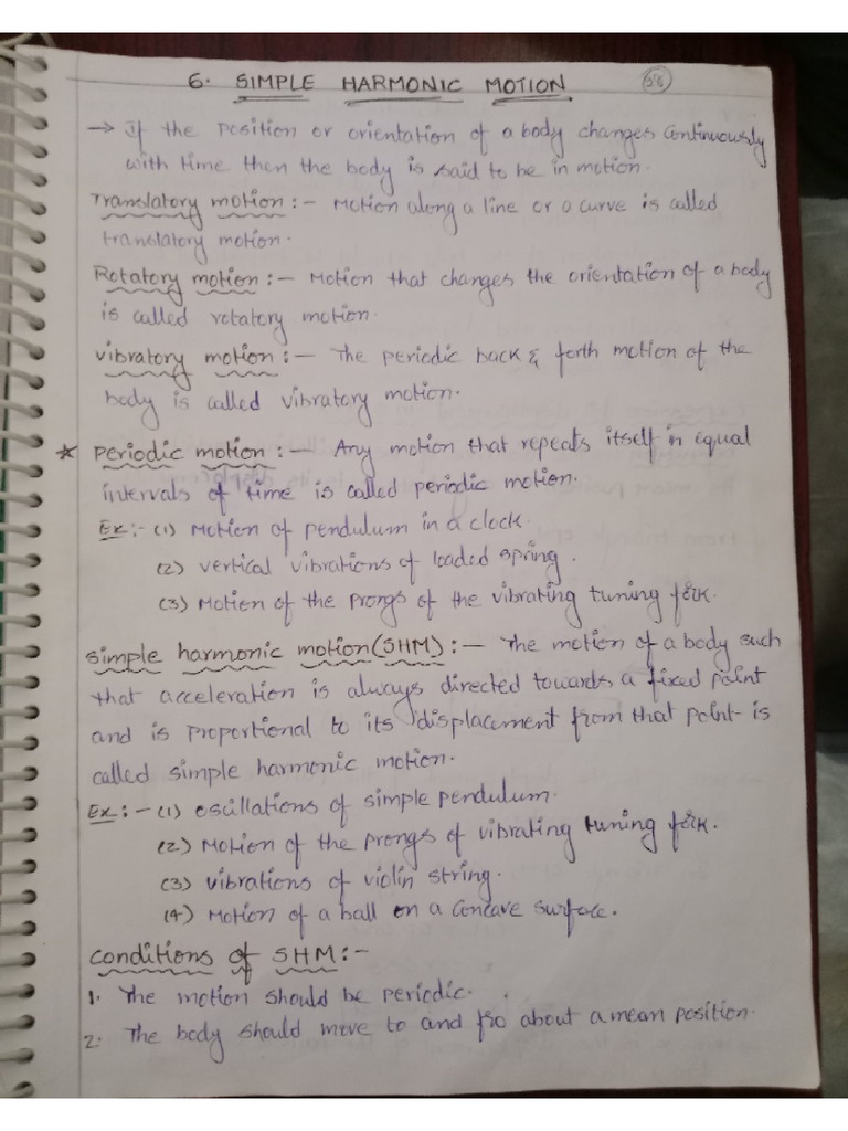 Simple Harmonic Motion Physics Pdf