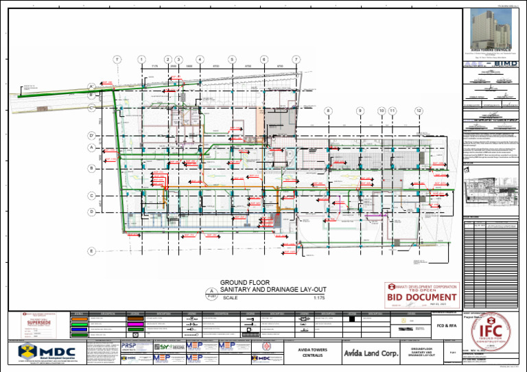 P 201 Ground Floor Sanitary and Drainage Lay Out Rev.0 | PDF ...