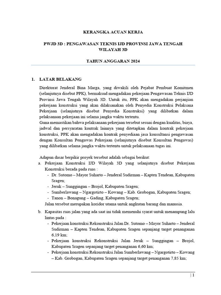 Pengawasan Teknis IJD Jateng 2024 | PDF