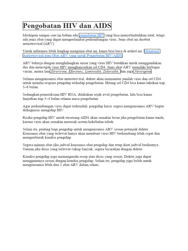 Pengobatan Hiv | PDF