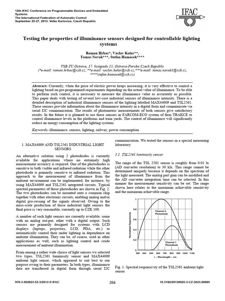 Illuminance Sensor Testing for Lighting Control | PDF | Sensor | Lighting