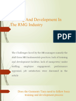 Training and Development in The RMG Industry