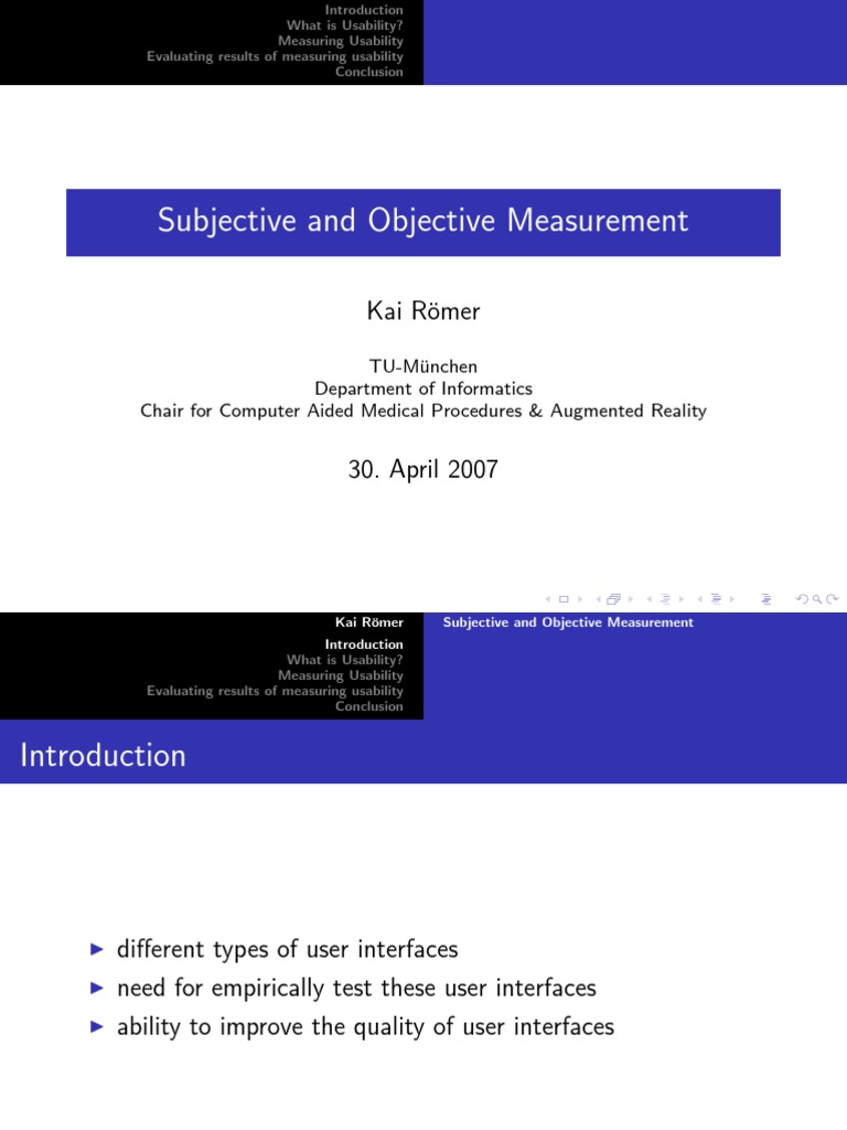 Usability: Objective vs Subjective Measures | PDF | Usability | Student ...
