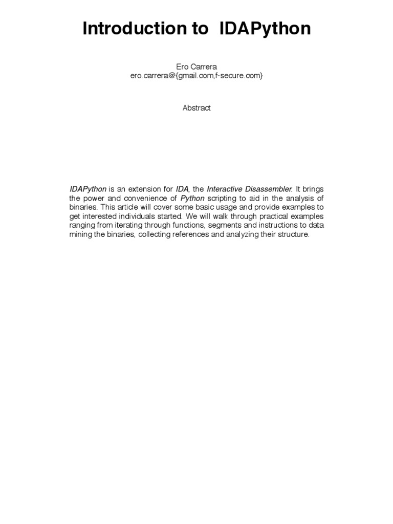 Ida Python Intro Pdf Command Line Interface Scripting Language