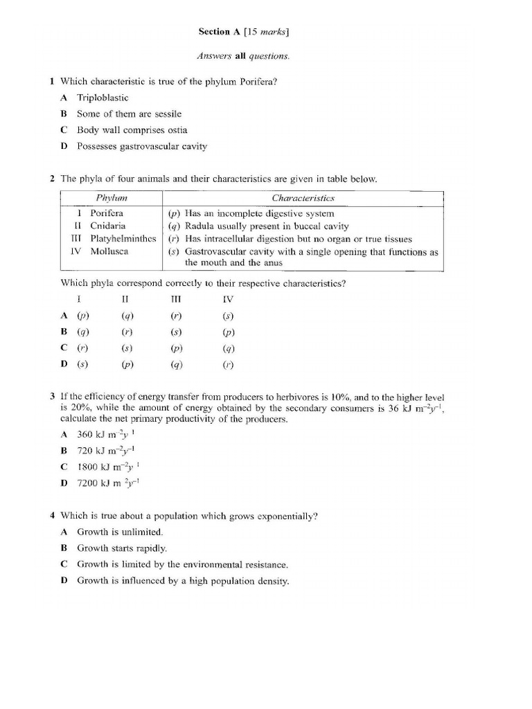 2017 Biology Sem 3 | PDF
