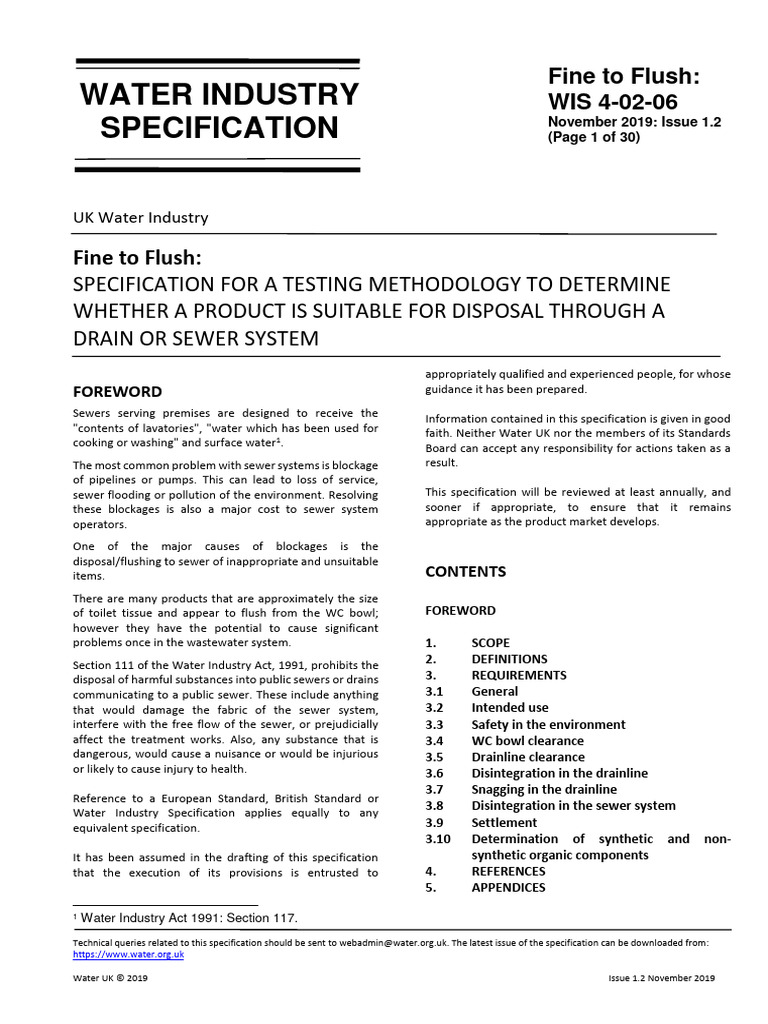 Fine to Flush Testing Methodology | PDF | Combined Sewer | Sewage Treatment