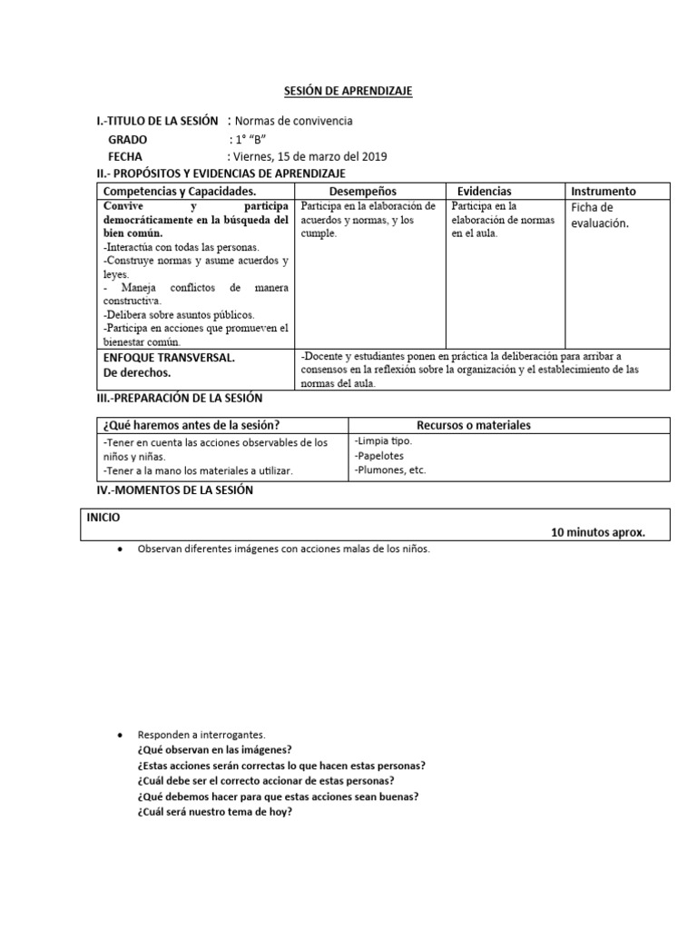 Normas de Convivencia en Aula | PDF | Salón de clases | Aprendizaje