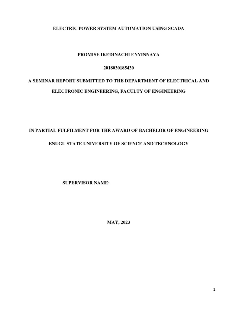 SCADA in Electric Power Automation | PDF | Scada | Electrical Substation