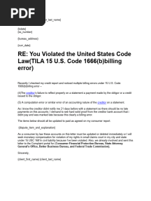 15 USC 1666b Late Payment Law Letter