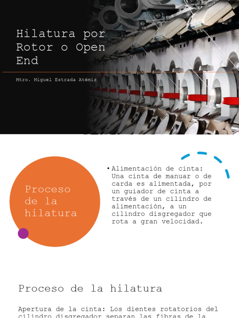 Hilatura Por Rotor o Open End | PDF | Computadoras