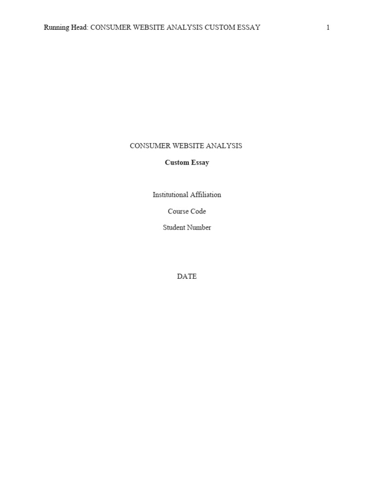 Consumer Website Analysis | PDF | Information
