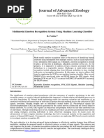 Journal of Advanced Zoology: Multimodal Emotion Recognition System Using Machine Learning Classifier