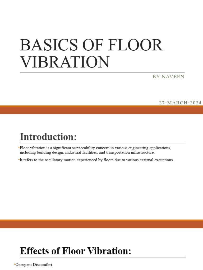 Seminar On Floor Vibration - t01 | PDF | Applied And Interdisciplinary ...