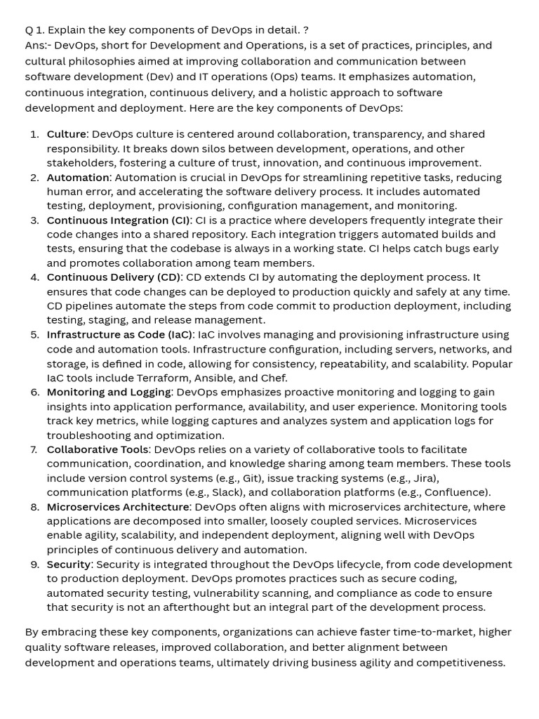 Key Components of DevOps Explained | PDF | Virtualization | Software ...