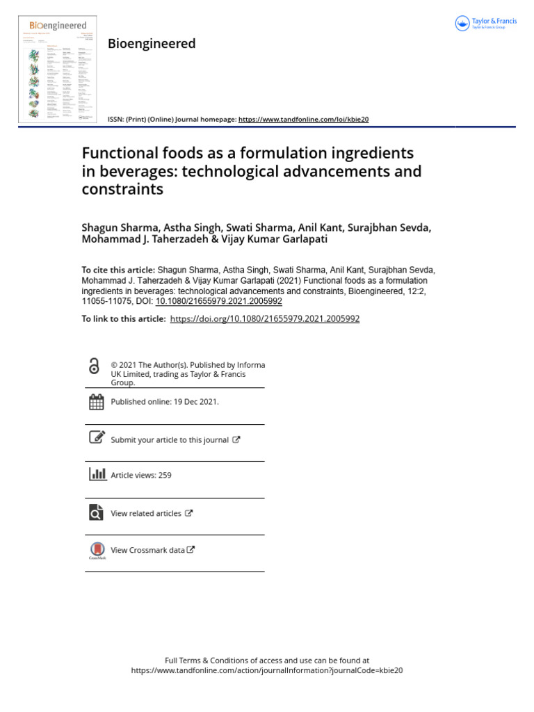 2021 Bioengineered | PDF | Probiotic | Toll Like Receptor