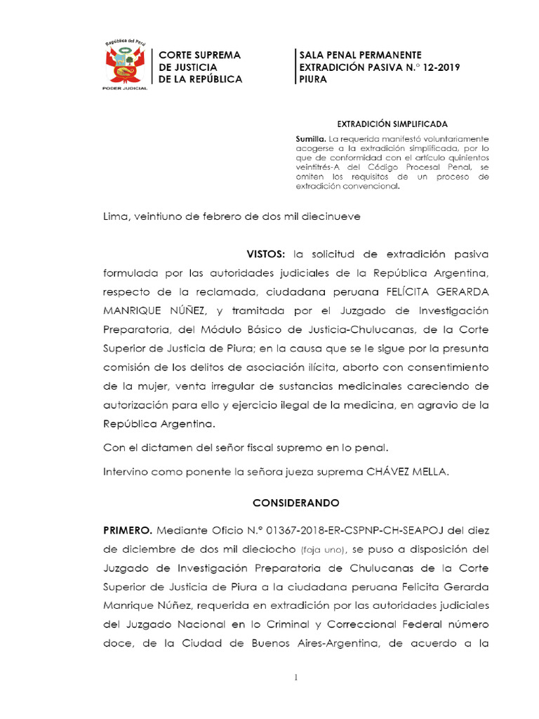 Sentencia de Corte Suprema de Justicia - Sala Penal Permanente de 21 de ...