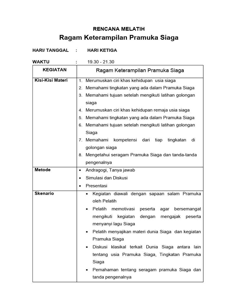 RM Penyusunan Program Gudep Dan Pembinaan Siaga | PDF