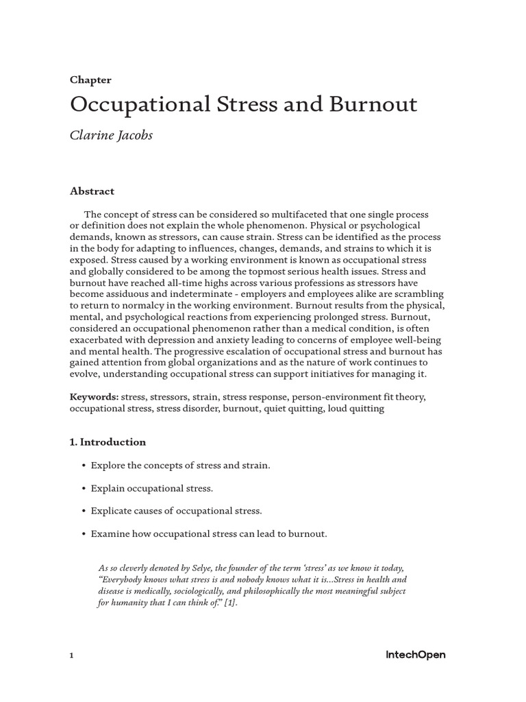 Occupational Stress and Burnout | PDF | Stress (Biology) | Occupational ...