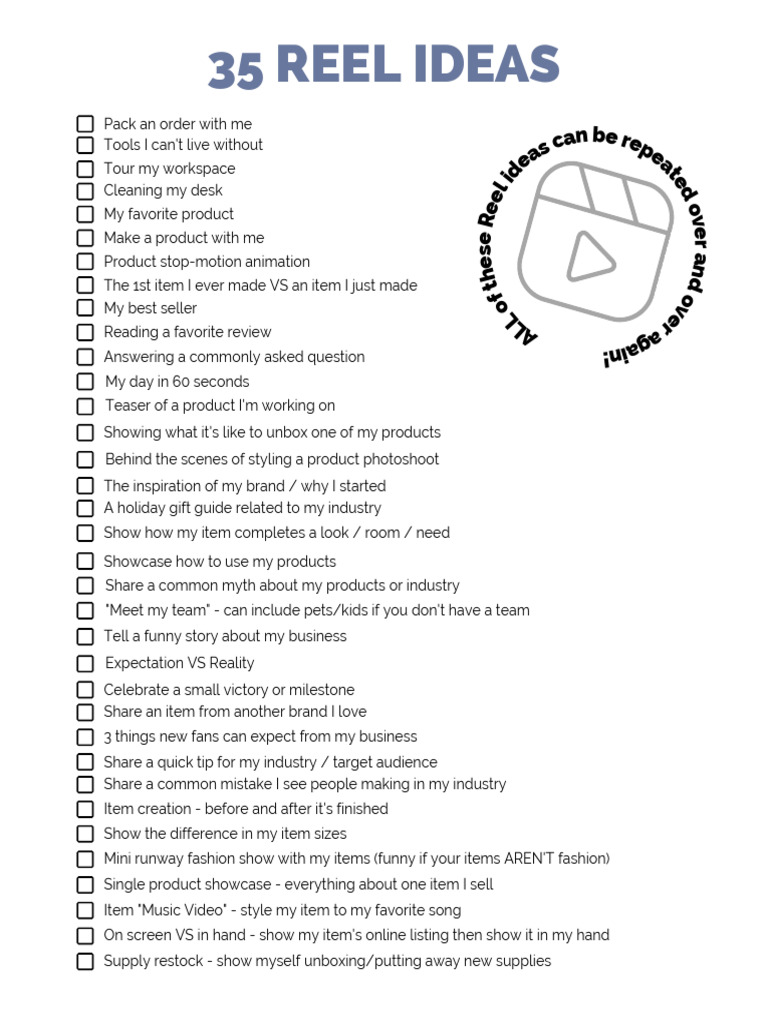 35 Engaging Reel Ideas for Stories | PDF