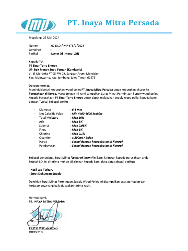 Letter of Intens | PDF