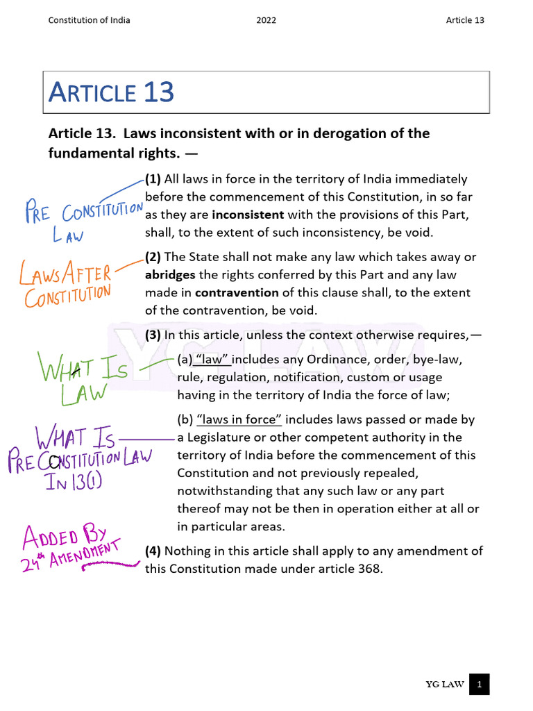 Article 13 - Constitution - YG Notes - 5825167 - 2024 - 03 - 01 - 08 ...
