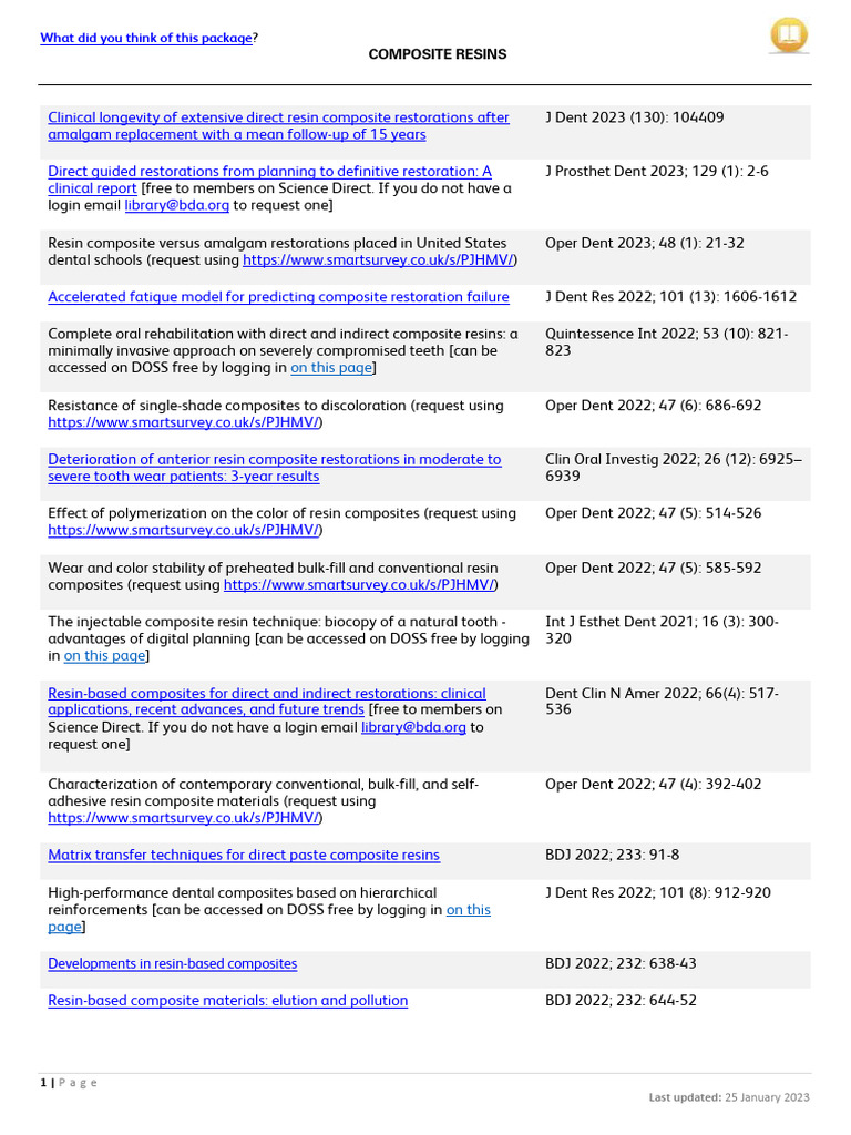 Clinical Insights on Resin Composites | PDF | Dental Composite | Dental ...