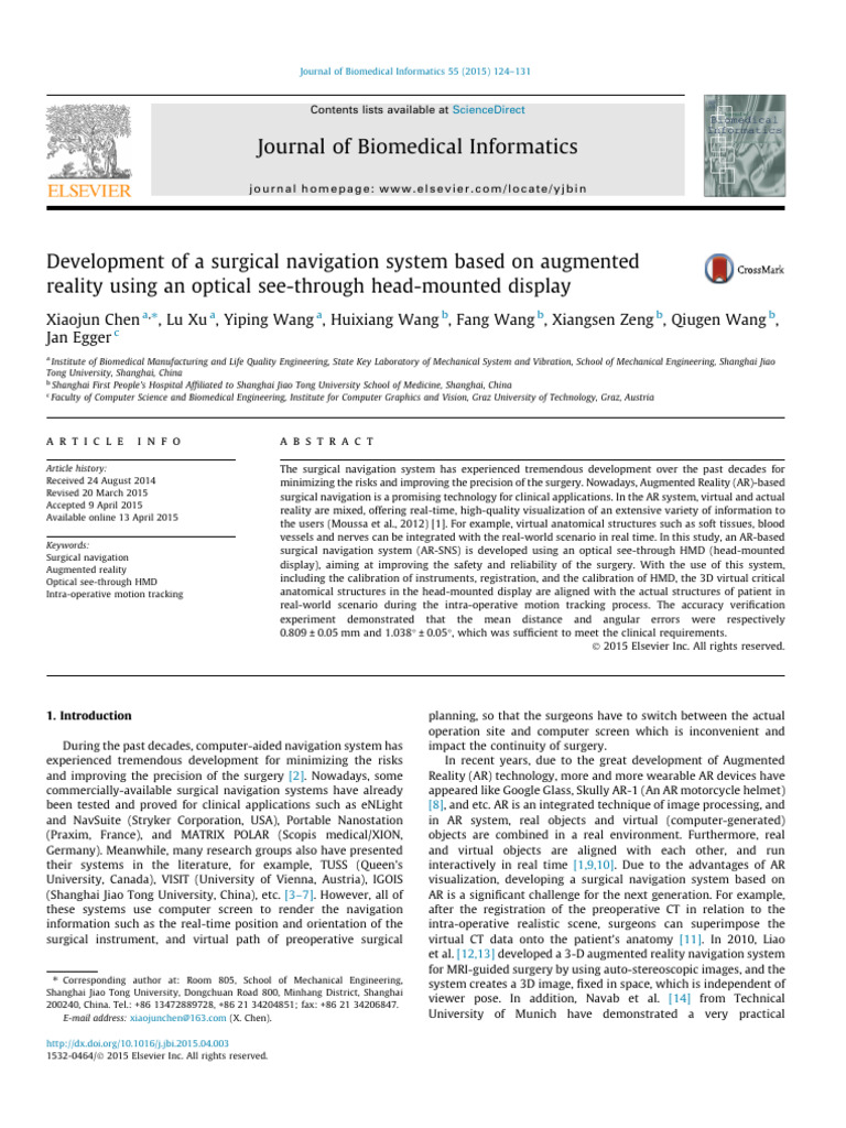 AR-Based Surgical Navigation System | PDF | Augmented Reality | Computing