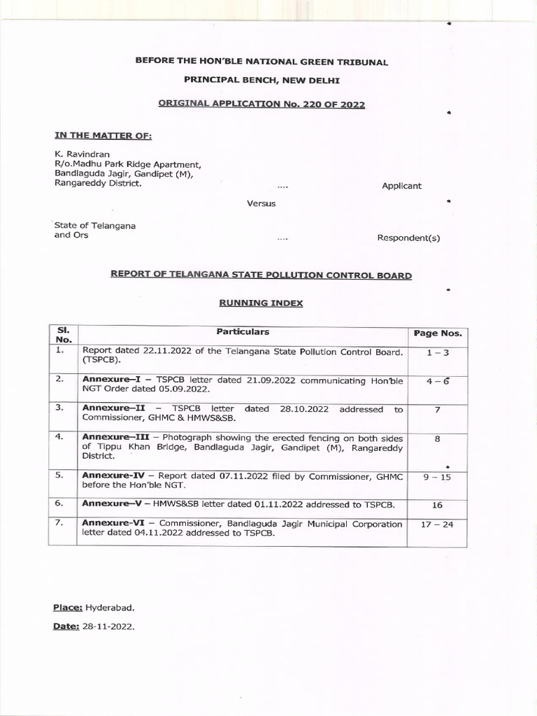 Telangana Pollution Control Report 2022 | PDF | Sewage Treatment ...