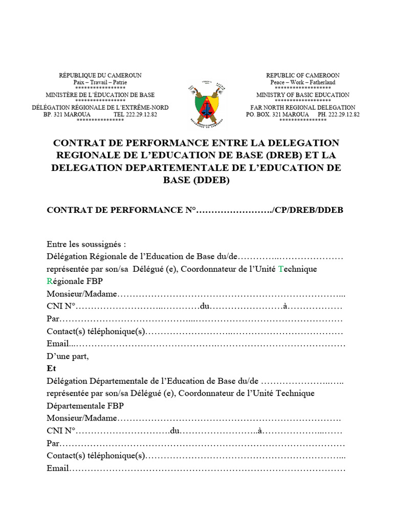 Contrat de Performance DREB-DDEB | PDF | Éthique professionnelle