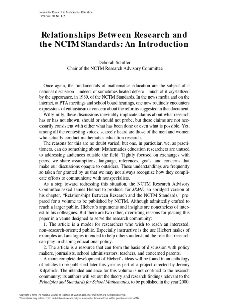 Vol 30 Issue 1 | PDF | National Council Of Teachers Of Mathematics ...
