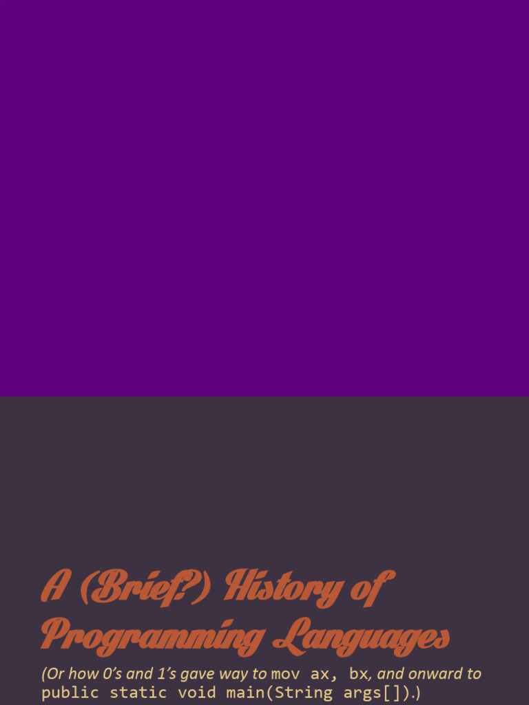 03 A History of Programming Languages | PDF | Computer Programming ...