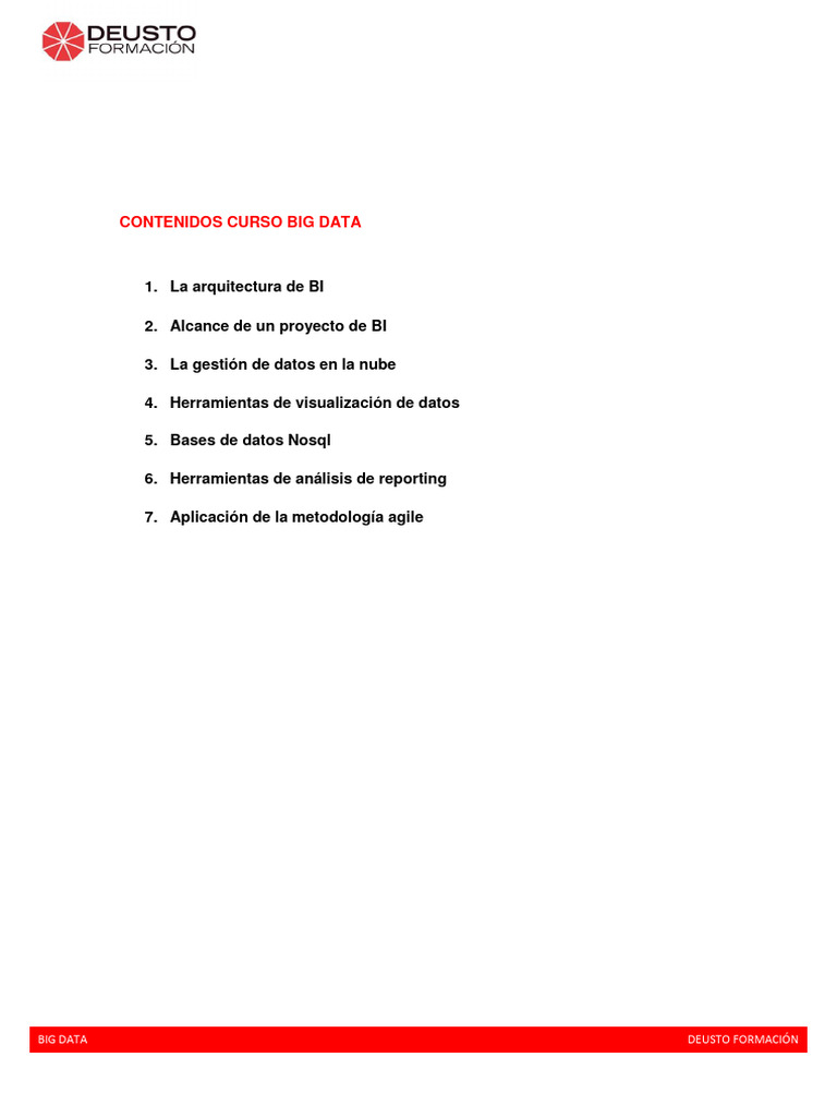 Curso de Big Data en Deusto Formación | PDF | No Sql | Bases de datos
