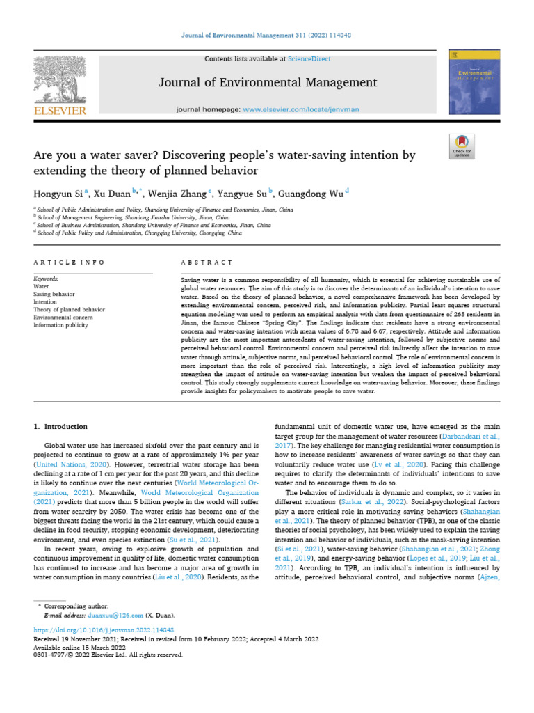 Hongyun Si, 2022 | PDF | Survey Methodology | Attitude (Psychology)