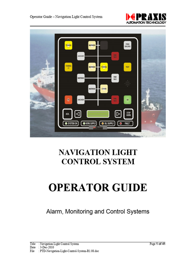 Praxis Navigation Light Control System Operator Guide (R1.08 03-12-2010 ...