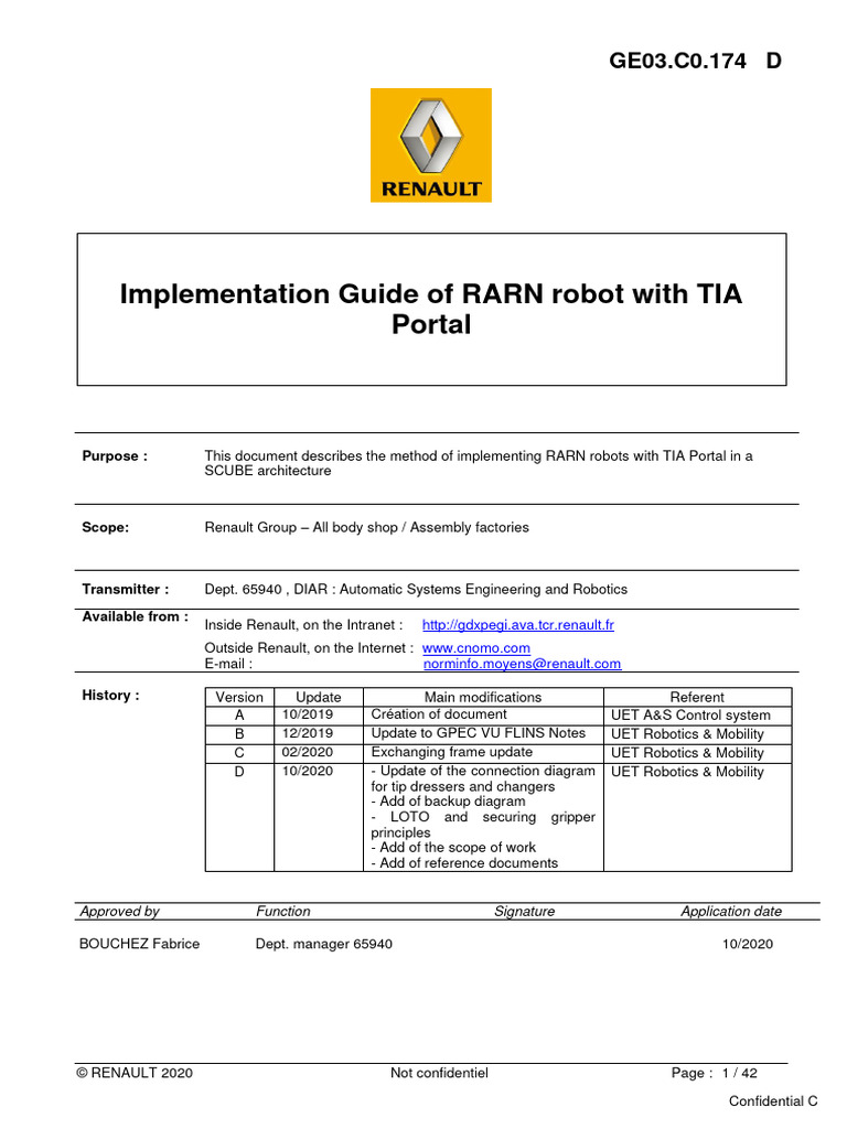 Implementation Guide of RARN Robot With TIA Portal: GE03.C0.174 D | PDF ...