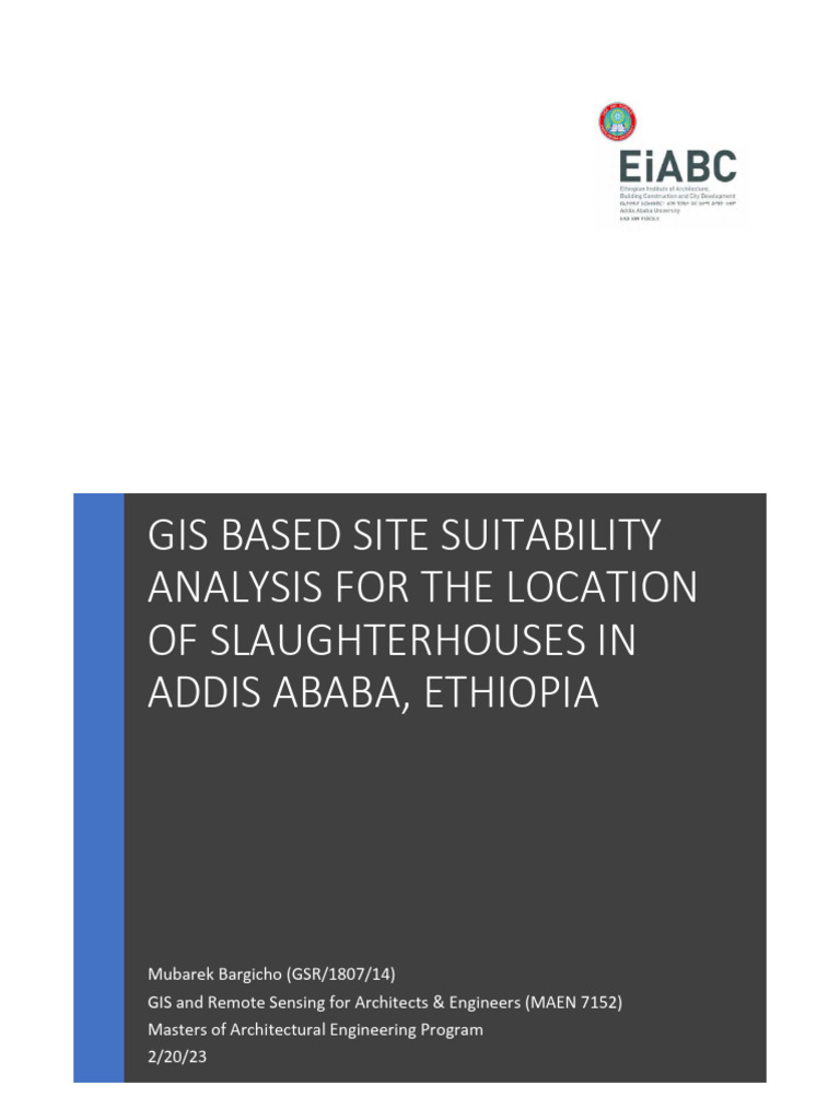 GIS BASED SITE SUITABILITY ANALYSIS FOR THE LOCATION OF SLAUGHTERHOUSES