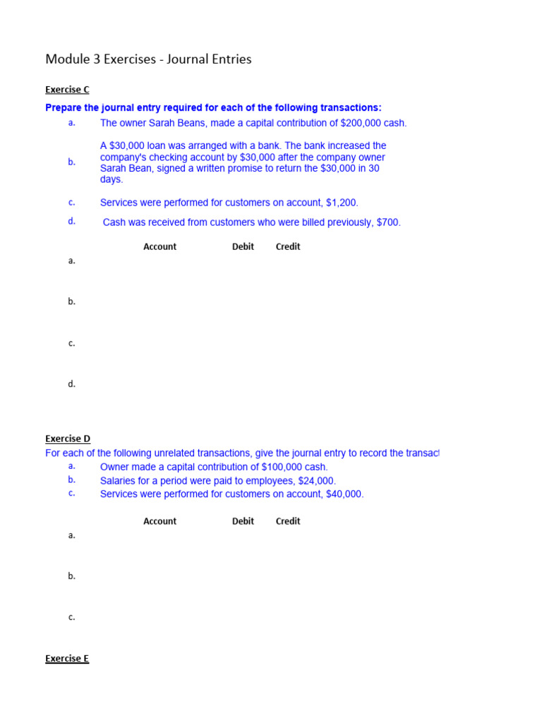 Journal Entries for Business Transactions | PDF | Business | Law