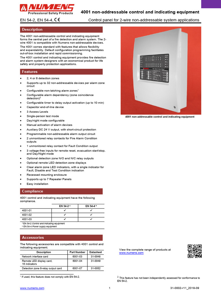 Datasheet_4001-03-8-zones-conventional-fire-control-panel | PDF | Power