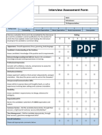 Interview Assessment Form Latest