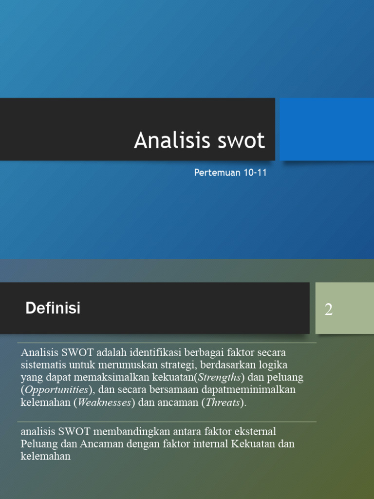Panduan Lengkap Analisis SWOT | PDF | Karier & Perkembangan