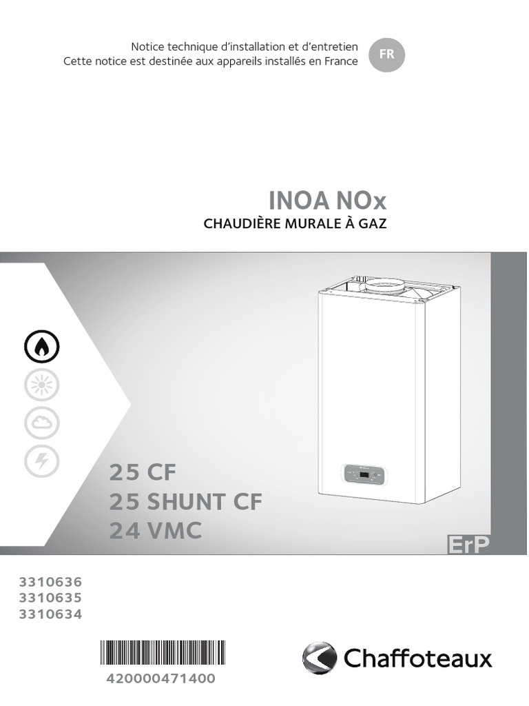Notice Chaudière Chaffoteaux INOA PDF Chaudière Ventilation — free download