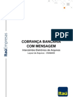 Layout Cobranca 400bytes Cnab Itau Mensagem