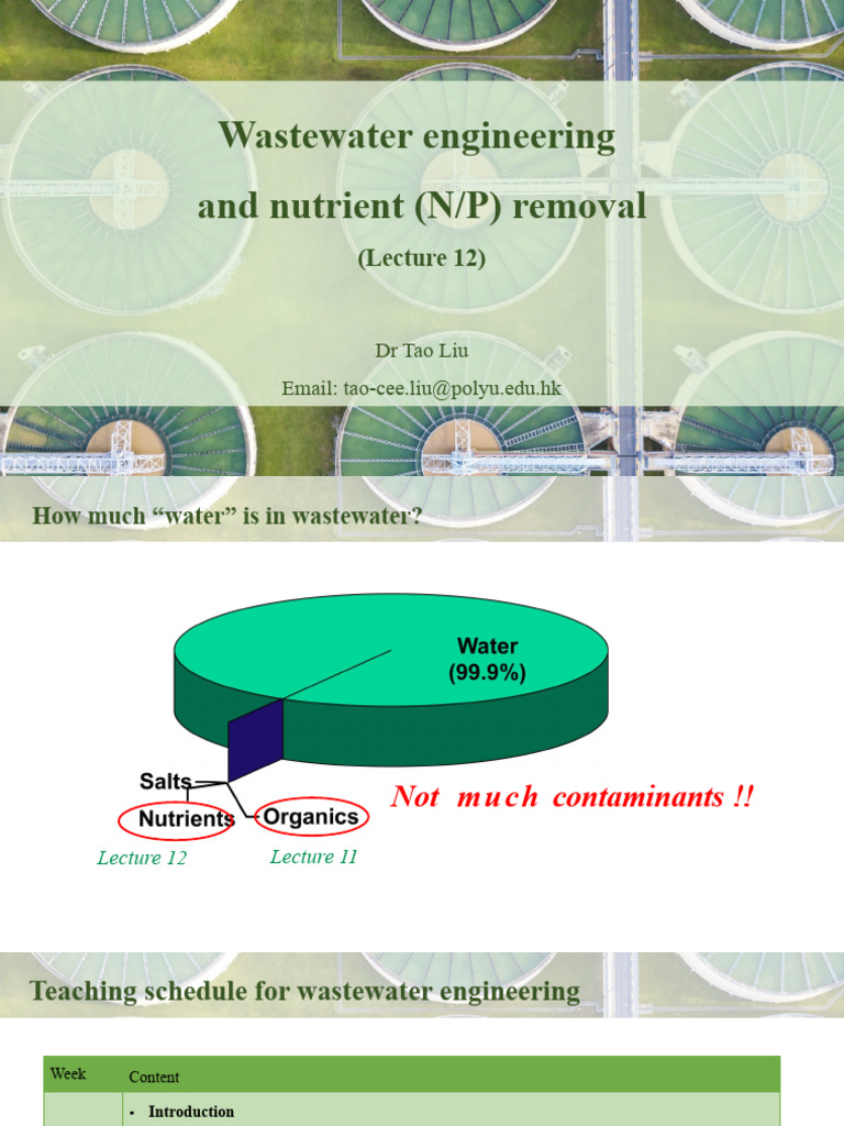 Nitrogen and Phosphorus Removal in Wastewater | PDF | Sewage Treatment ...
