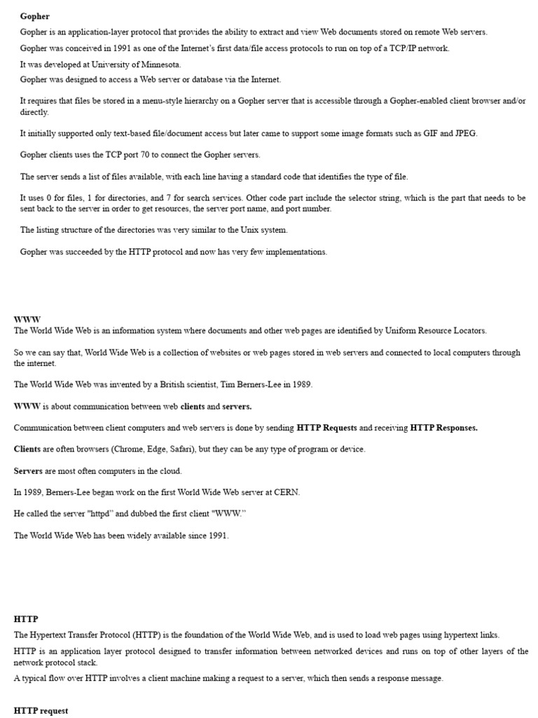 Overview of Internet Protocols and Services | PDF | World Wide Web ...