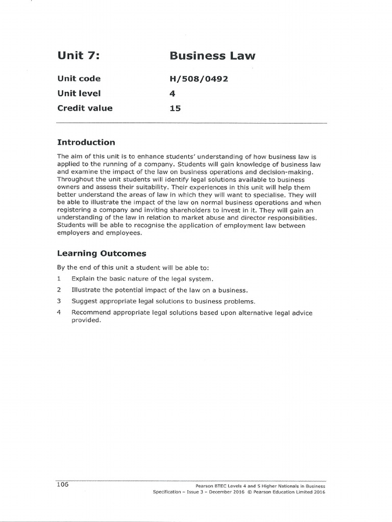 Unit 7 Specification | PDF