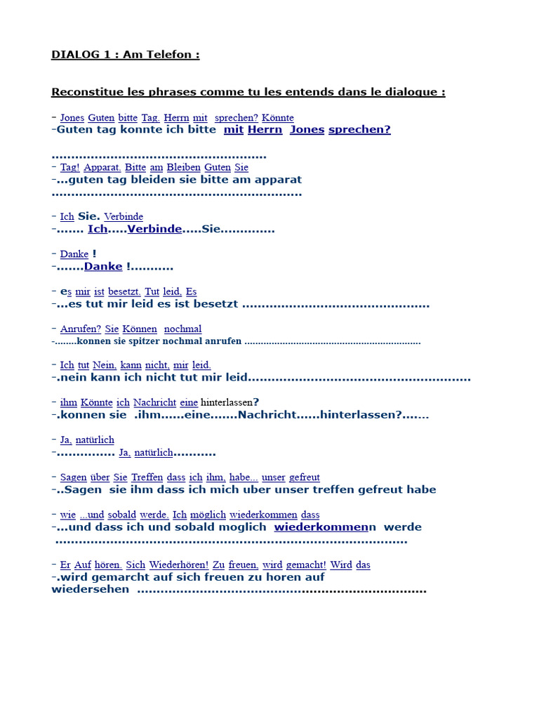 Dialog Am Telefon | PDF