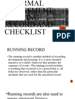 Eced 118 - Running Record and Checklist