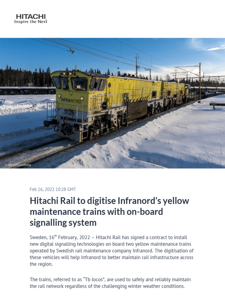Digitising Infranord's Maintenance Trains | PDF | Rail Transport | Train